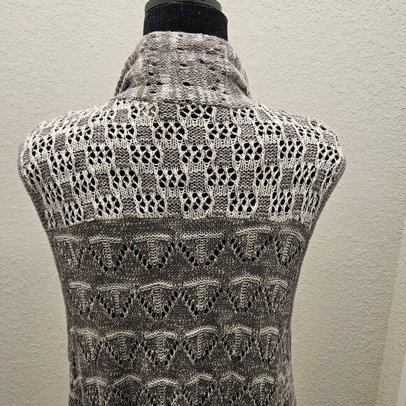 Anthropologie Moth Cardigan Women M/L Lavena Pointelle Draped Open Front Sweater - Picture 8 of 16